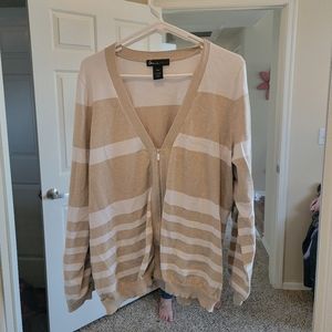 Lane Bryant 18/20 Tan and white cardigan